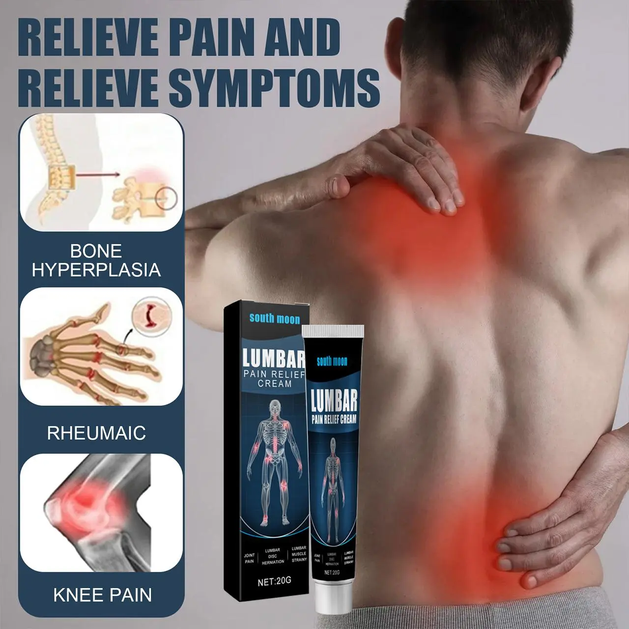 Herbal Pain Reliever Treatment Cream for Hip & Joint Care, Gentle Formula for Sensitive Skin and Multi Purpose Relief, Fast-Absorbing Body Cream, Prop 65 Safe - 20g, Arthritis Pain Reliever, Skin-Friendly, Natural Herbal Ointment