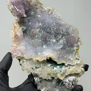 Superb Polished Amethyst Sculpture in Custom Metal Stand Unique Design Elegant Decor 12.5 inch tall Natural Crystal Art