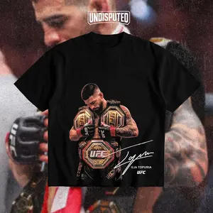 UNDISPUTED Ilia Topuria " EL MATADOR " Iconic Signature Heavy Cotton T-shirt UFC Freedom 250 Pound For Pound Shirt MMA Fan Apparel Pump Cover