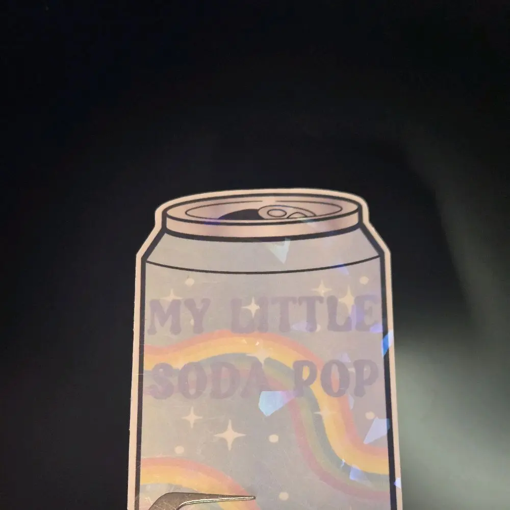 My Little Soda Pop Sticker - Blue Soda Pop Design with Rainbow and Stars Theme