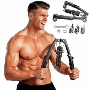 Chest & Arm Twister with Flex Core Trainer 15-Level Hydraulic Power Chest Press Machine 22-440lb for Upper Body Portable Resistance Home Fitness Equipment Outdoorfun