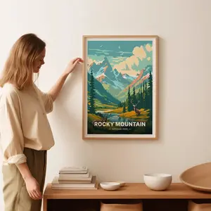 Rocky Mountain National Park Poster, Travel-Inspired Wall Art, Adventure Decor, Nature Landscape Print, Unique Gift Idea, C20-882