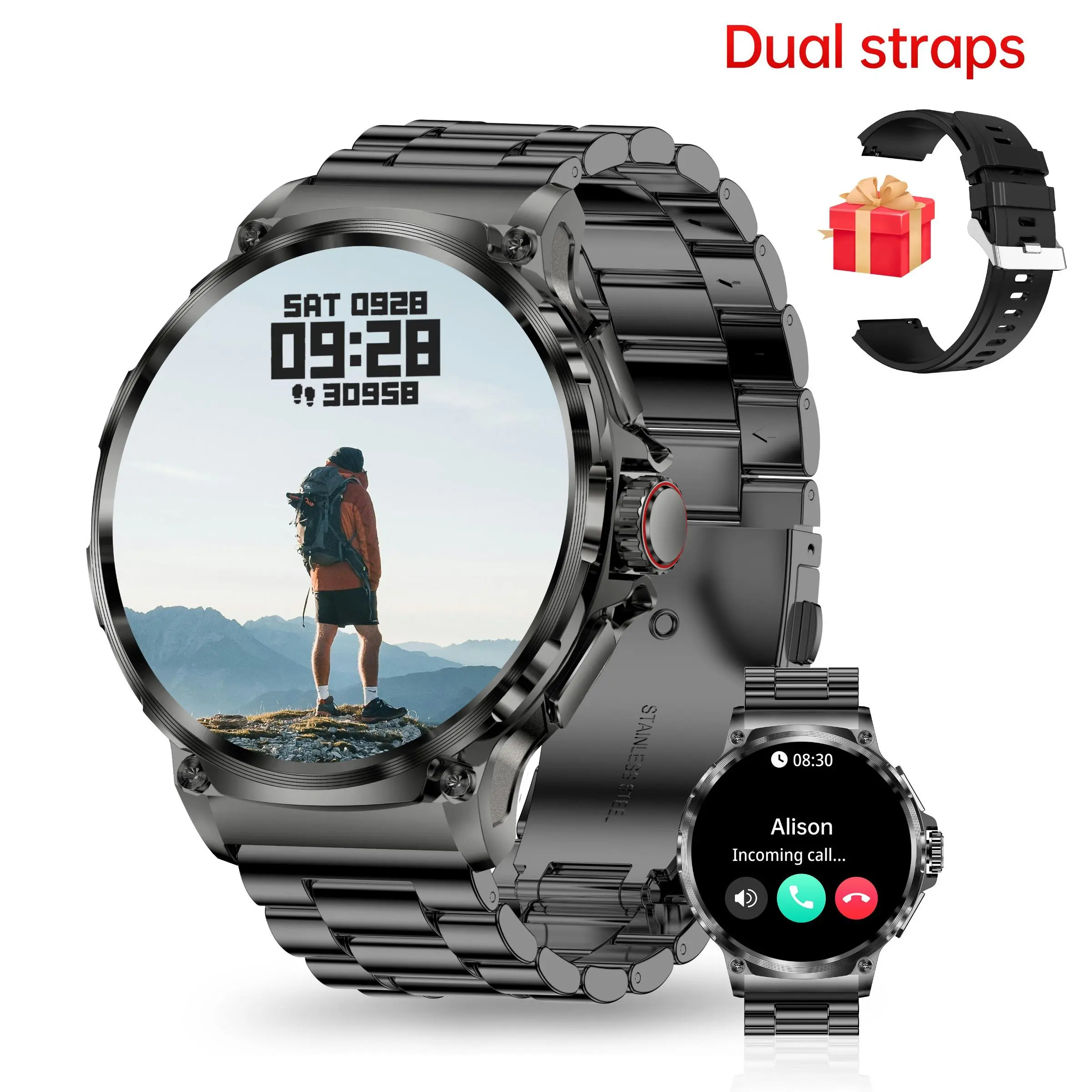 Men's Sport, 1.85 Inch Touch Screen, 710mah Battery, Ip67 Waterproof, Wireless Calling, Fitness Tracker, Digital Smart Watch, Sports Tracking Smartwatch, Compatible with iOS/android, Waterproof Fitness Smartwatches