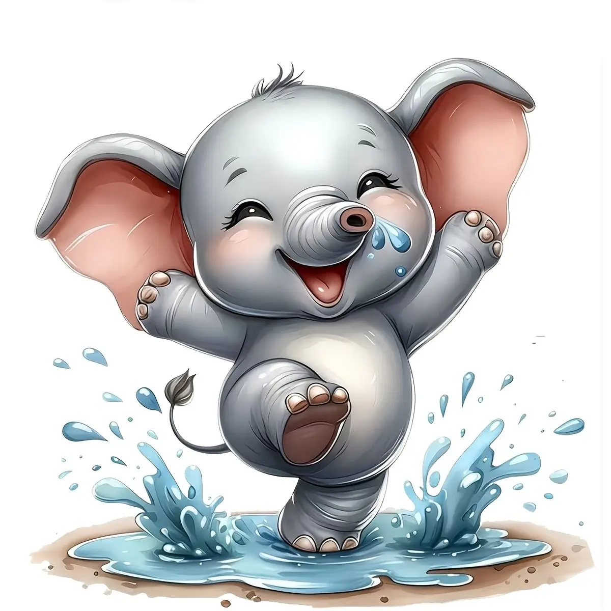6 Inch Cute Elephant Vinyl Sticker, Self-Adhesive, Glossy, Ideal for Cars, Trucks, Motorcycles, Windows, Walls, Spring & Party Decor