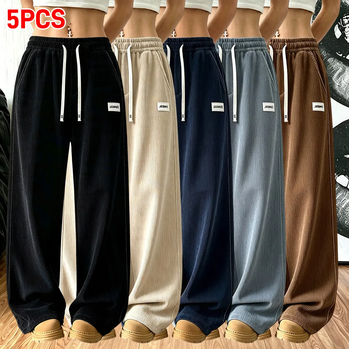 JOGWACE Women’s High-Waisted Wide-Leg Pants – Soft and stretchy corduroy pants with pockets; stylish for everyday wear. Straight-leg women’s athletic pants that are breathable and lightweight—ideal for fitness and outdoor sports. Loose-fit casual pants in
