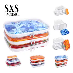 Storage Box Set, 1 Set Large Capacity Zipper Organizer Storage Box, Portable Storage Organizer for Skin Care, Clothes, Books, Room Accessories, Travel Toiletry Bag,  Plastic Containers