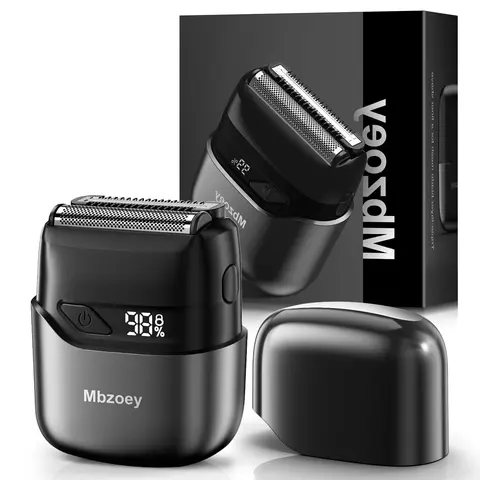 [TikTokShopBlackFriday]Mbzoey Mini Mens Electric Facial Shaver, Compact Foil Groomer with Precision Titanium Blades, IPX7 Waterproof Rechargeable USB Shaver, Wet Dry Use, LED Fast Charging, Travel-Friendly for Smooth Shaves, Mens Gifts for Father's Day,,