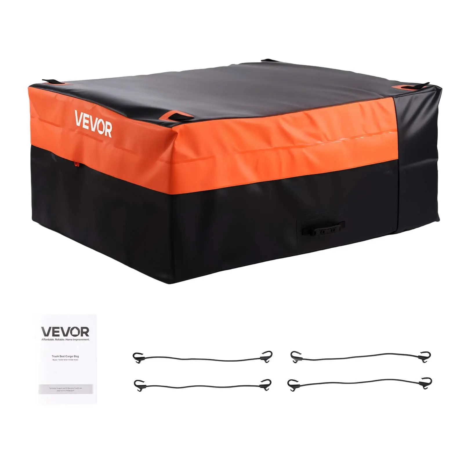VEVOR Truck Bed Cargo Bag, Waterproof 840D PVC, 51.18x 40.16x 21.85 in (26 Cubic Feet), Heavy Duty Cargo Bag for Truck Bed with 4 Bungee Cords with Hooks, Fits a Variety of SUV and Pickup Trucks