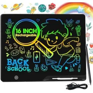 16 Inch LCD Writing Tablet for Kids, Rechargeable Kids Drawing Pad Colorfuls Doodle Board, Kids Drawing Tablet Toys for Ages3 4 5 6 7 8 for Girls Boys Adults