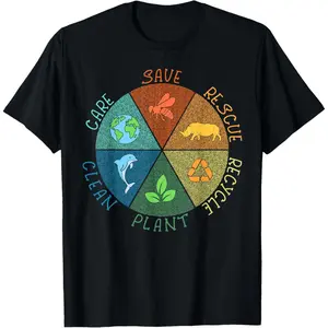 Eco-Friendly Vintage Earth Day Shirt – Save Bees and Rescue Animals
