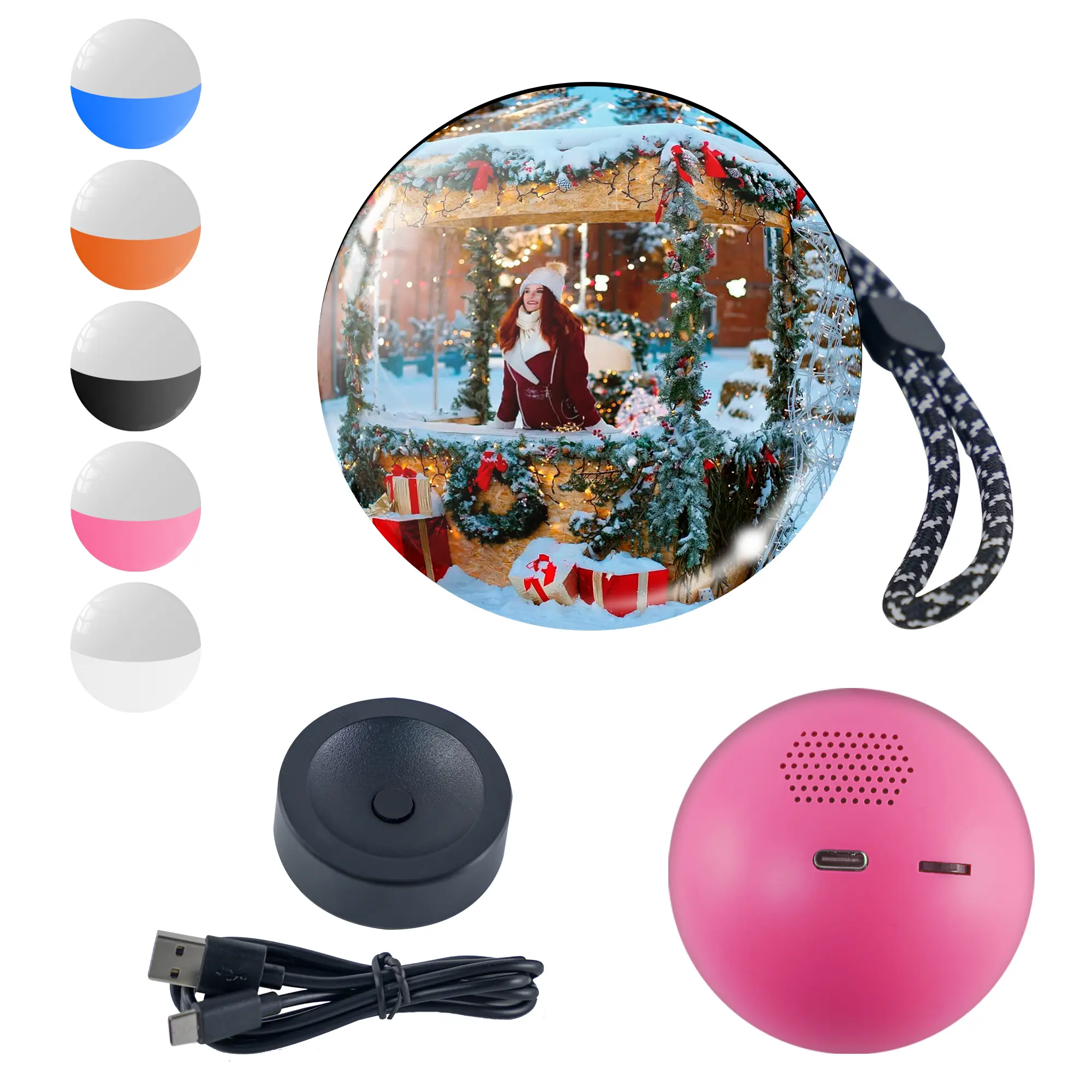 【Deals for You Days】2.7-Inch 1080P HD Video Wi-Fi Upload Glass Decorative Round Crystal Memory Sphere Ball, Custom Photo & Video Orb, father’s day gift, Personalized Home Decor Souvenir,bonnet blue baby shower