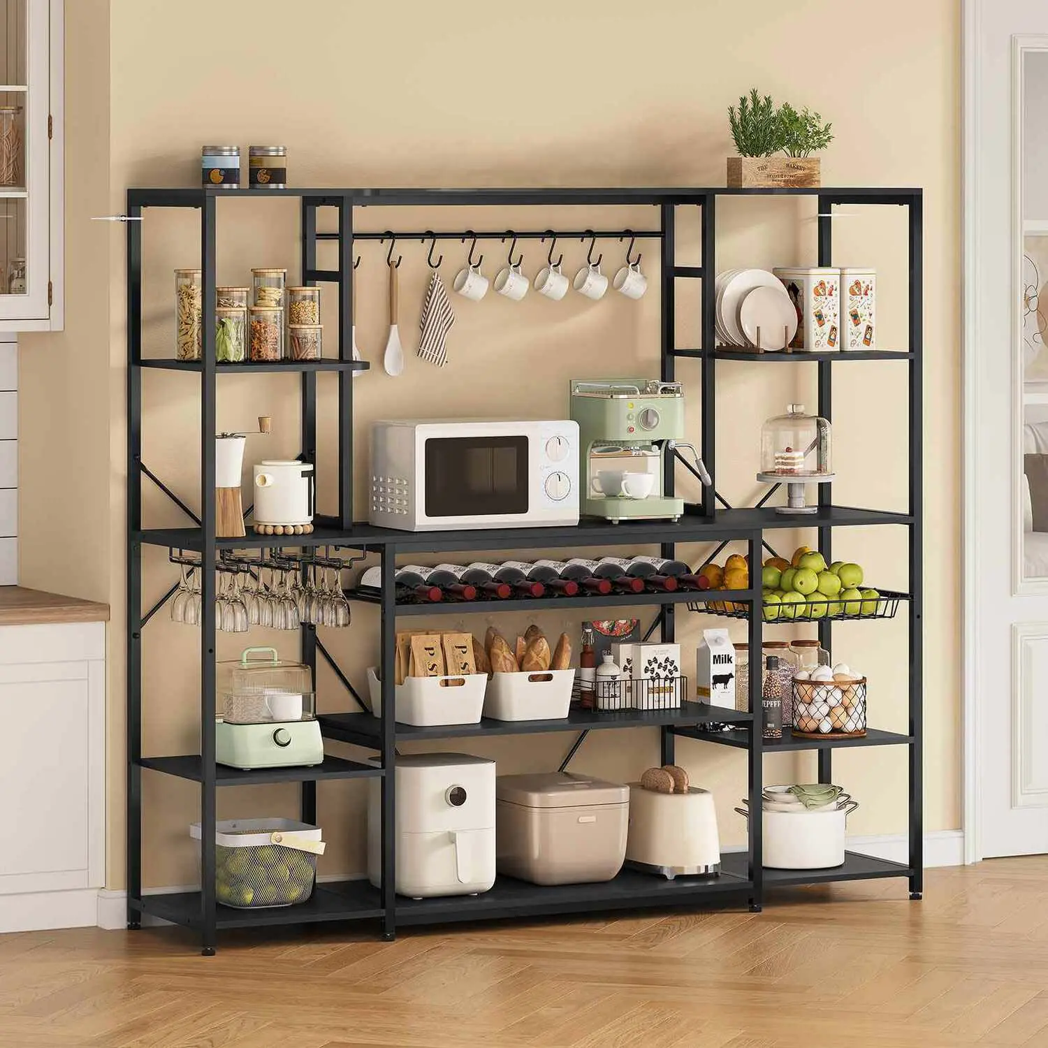 Coffee Bar with Power Outlet Black