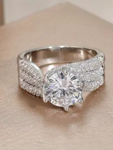 5 Carat Luxury Moissanite 925 Sterling Silver Ring, Full Moissanite Stone, Anniversary, Birthday, Wedding, Engagement Gift