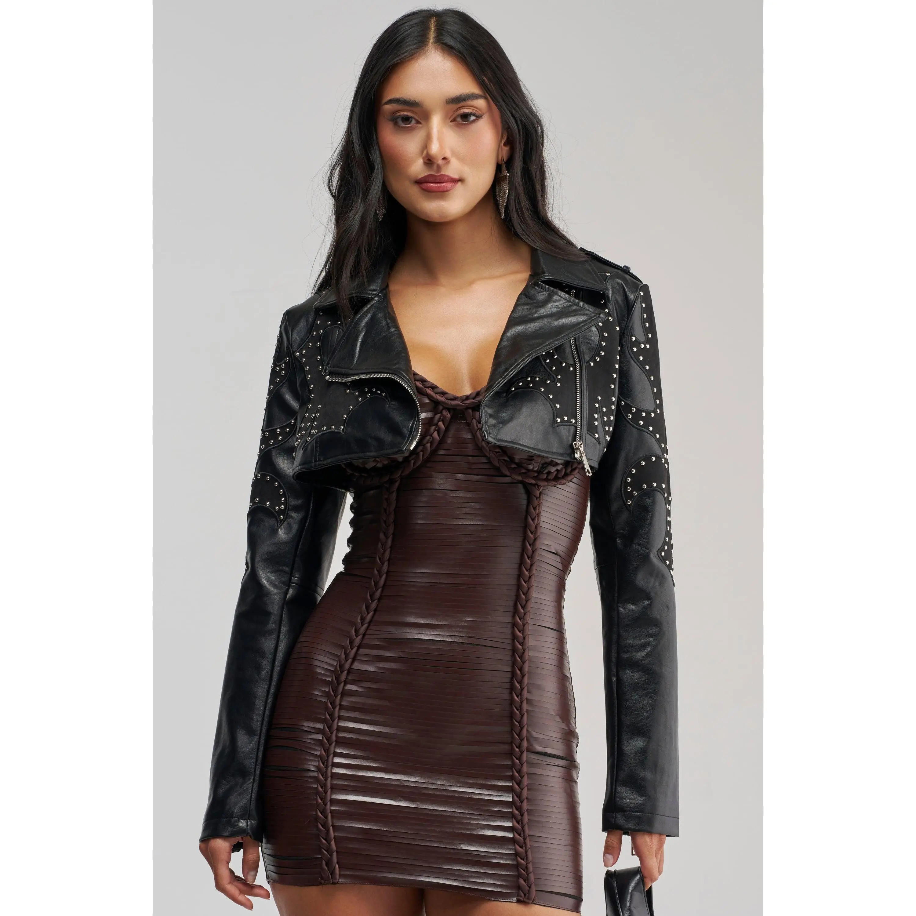 LOTTIE STUDDED CROP MOTO