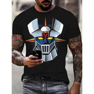 Soft And Stretchy Summer Creative 3D Print Men's T-Shirt, Round Neck Short Sleeve, Casual Everyday Wear