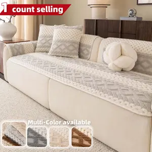 Textured Plush Sofa Cover 1PC, Pet Friendly Sofa Cover for Couch, Washable Couch Covers, Machine Washable Non Slip Sofa Cushions, Multi-Color Options Available, Soft Thick Sofa Protectors for Living Room Bedroom, Washable Sofa Slipcover