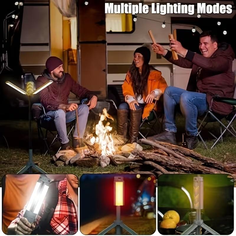Rechargeable 8000mAh Retractable Camping Light, High Lumen Work Light with 3 Adjustable LED Lamp Heads and Dimmable Brightness, Equipped with 3.4-Foot Tripod β Must-Have for Camping, Ideal for Garage Use, Emergencies, BBQs, Gatherings and Festival Gifts Rechargeable 8000mAh Retractable Camping Light, High Lumen Work Light with 3 Adjustable LED Lamp Heads and Dimmable Brightness, Equipped with 3.4-Foot Tripod β Must-Have for Camping, Ideal for Garage Use, Emergencies, BBQs, Gatherings and Festival Gifts