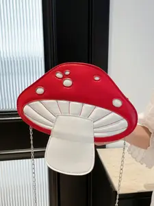 Creative Mushroom Design Crossbody Bag, Cute Cartoon Design Shoulder Bag for Women, Casual Trendy Purse, Fashionable Chain Strap Novelty Bag for Daily Used
