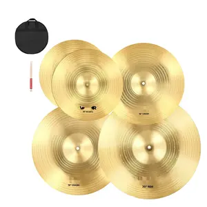 Complete 4-Piece Cymbal Pack For Drum Set Featuring 14-Inch, 16-Inch, 18-Inch And 20-Inch Cymbals, Ideal For Drum Kit, Studio, School Band, And Live Performance With Versatile Tone For Studio And Live Use; Ideal For Beginners