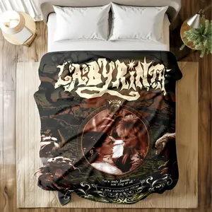 Labyrinth Movie Themed Printed Blanket with Vintage Poster & Iconic Quote Design - Super Soft & Skin-friendly, Long-Lasting & Quick-Drying, Machine Washable, Multi-Size for Bed, Sofa, Travel, Camping & Office Naps, Ideal Gift for Cult Film Fans