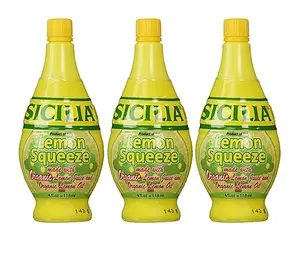 Sicilia Organic Lemon Juice 4 oz Pack of 3 Fresh Squeezed Citrus Drink