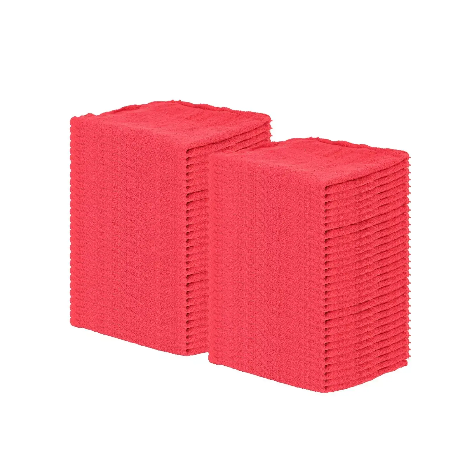 50 Pack Red Shop Towels – 13”x14" Heavy-Duty Cotton Cleaning Rags for Garage, Auto, & Home Use Household Kitchen Disposable Industrial