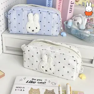 New Japanese Wave Point Miffy Rabbit Pen Bag Ins High Appearance Level Large Capacity Student Stationery Storage Bag Explosion