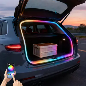 Dynamic Flowing Car Trunk RGB LED Strip High-Brightness Wiring Automatic Sensing Tailgate Light Strip Tool-Free Installation 12V