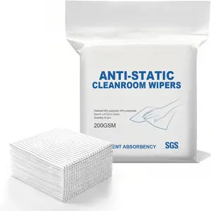 Anti-Static Microfiber Wipes 9"x9"(50 Pcs,Class 100, 200GSM) Lint Free Cloths  Special ESD protection design is suitable for protecting   components and tools