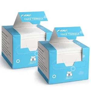 Face Towels Disposable-100Ct (2 Box), Facial Towelettes for Sensitive Skin, Cleansing Wipes for Makeup Removing, Nursing, Travel, Dry Wipes Face Cloths