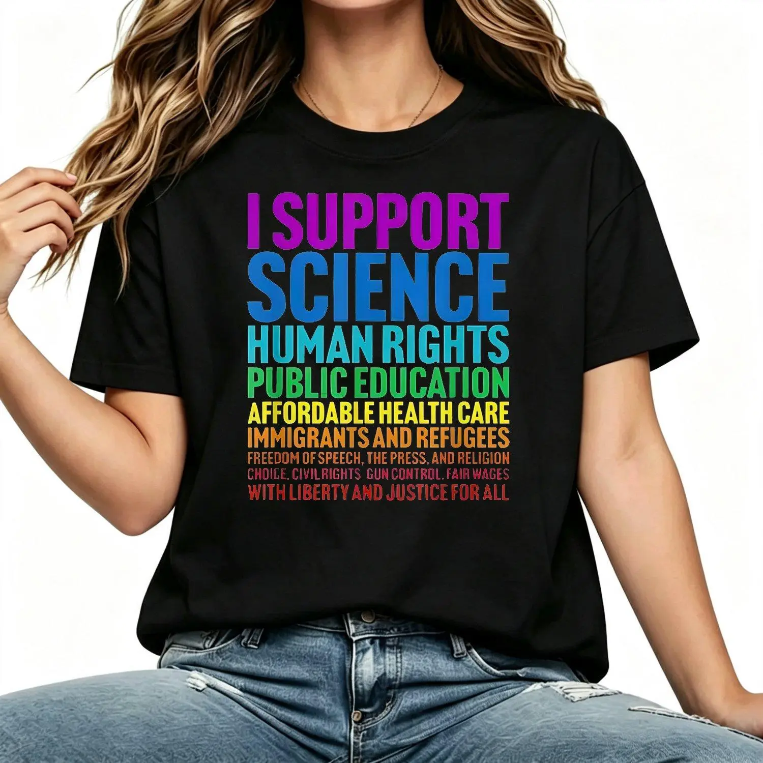 Women's Short-Sleeve Round Neck Fit Streetwear Tee For Bold Progressive Liberal Democratic Causes Change-Makers Comfy Stylish Casual Top