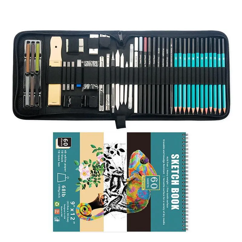 Sketching Pencil Set with Sketchbook, High-Quality Art Supplies Kit for Drawing & Painting, Perfect Christmas Gift for Artists