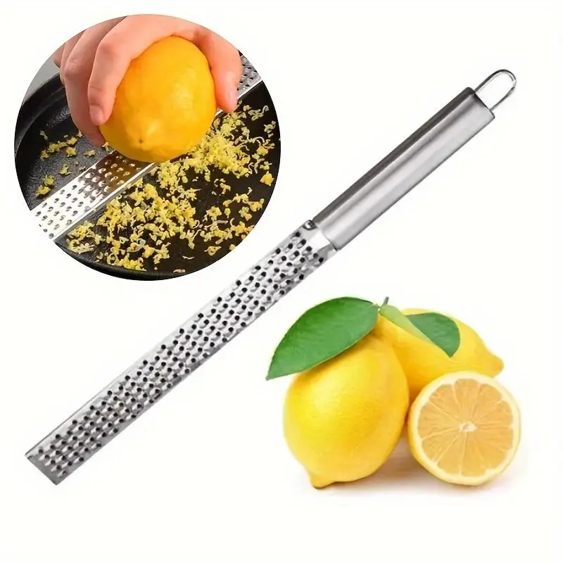 Stainless Steel Lemon Zester, 1 Count Manual Lemon Cheese Grater, Multifunctional Fruit Peeler for Lemon, Orange, Lime