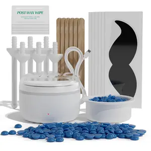 Nose Wax Kit Mini Wax Warmer for Ear Eyebrow Hair Removal 50g Beads 6 Sticks 6 Applicators Rechargeable Machine White Silicone Liner Smooth Body Care, Waxing, Wax Beads