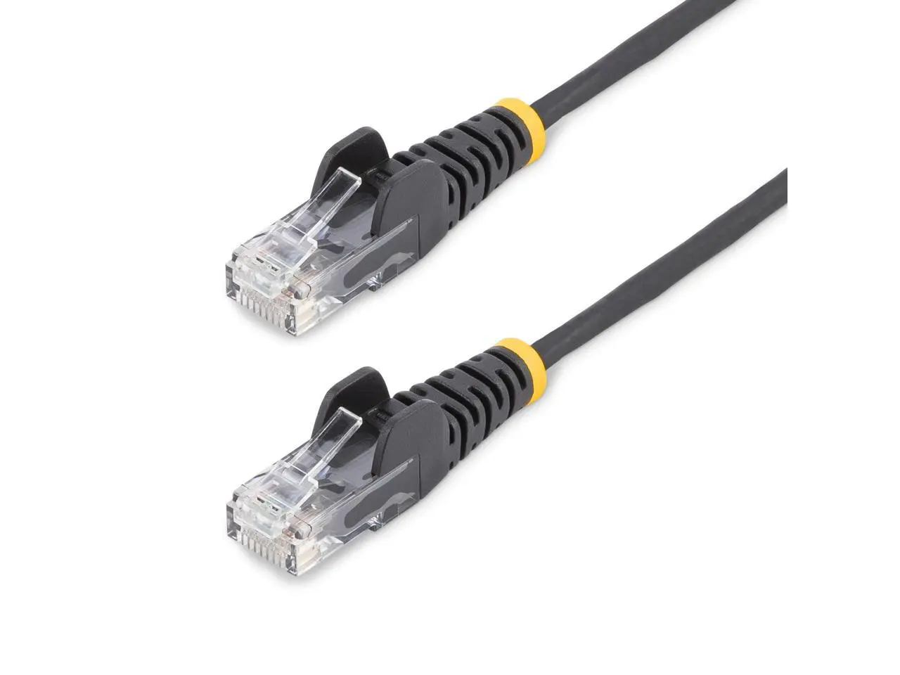 StarTech 7ft Black Slim CAT6 Ethernet Cable, Snagless, 100W PoE, UTP, LSZH, 28AWG Bare Copper Wire, Slim RJ45 Network Patch Cord, Fluke Tested N6PAT7BKS