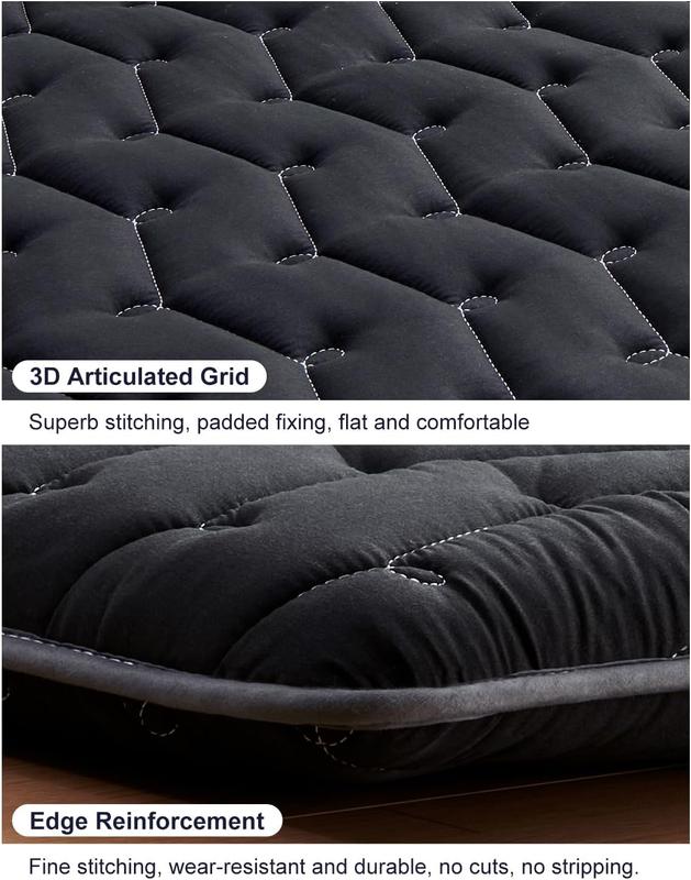 3.5" Thick  Futon Floor Mattress -  Size 60"x80" -  High-Density ,Foldable Floor Mattress,Comfortable Tatami Mat for Dorm,Bedroom,or Guest Room(Black)