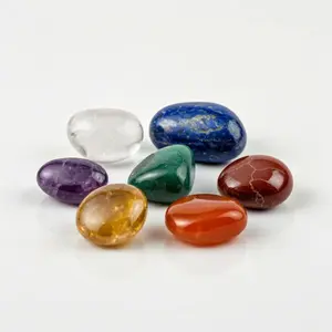 Chakra Crystal Set 8PCS - Clear Quartz, Amethyst, Lapis Lazuli, Green Aventurine, Citrine, Carnelian, Red Jasper
