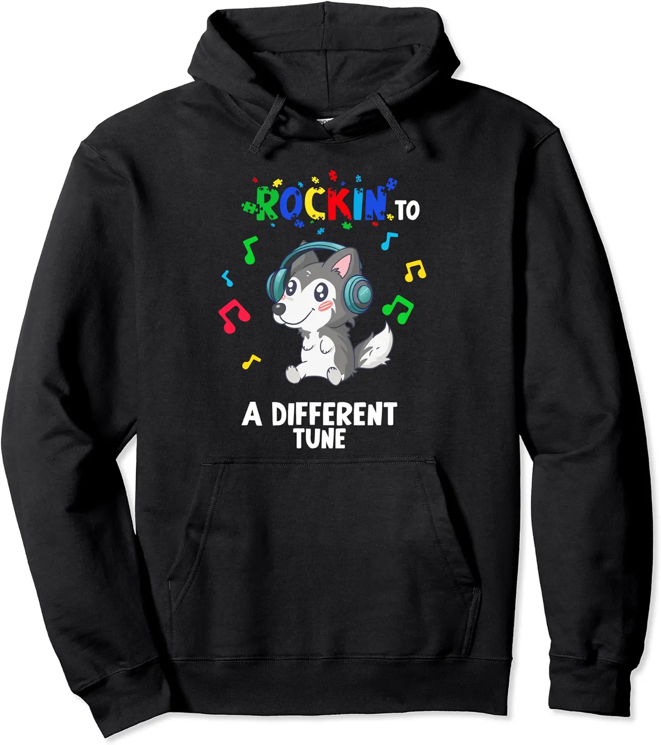 Rockin' to a Different Tune Autism Warrior Pullover Hoodie - Abigaillou Shop 35B0CJ7Y5MFN