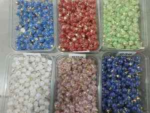 20 Pcs Mixed Crystal Loose Beads & Pendants, DIY Supplies