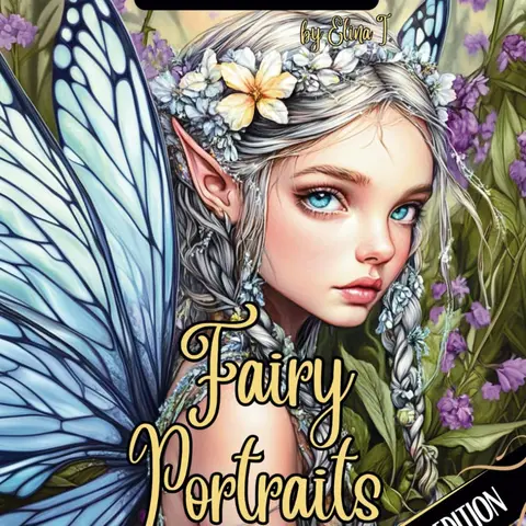Fantasy Coloring Book Fairy Portraits Special Edition: For Adults and Teens | Black Line and Grayscale Portraits of Beautiful Fairies (The enchanting world of faires and the magical forest)