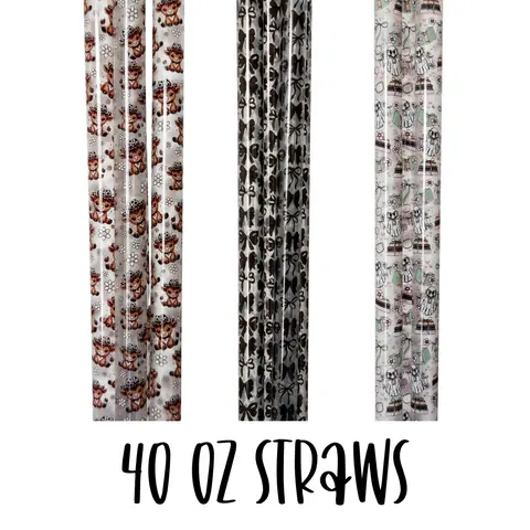 40oz Straws - Random Super Cute and Durable Design - Perfect for Your Needs - 40 OZ Straws Only