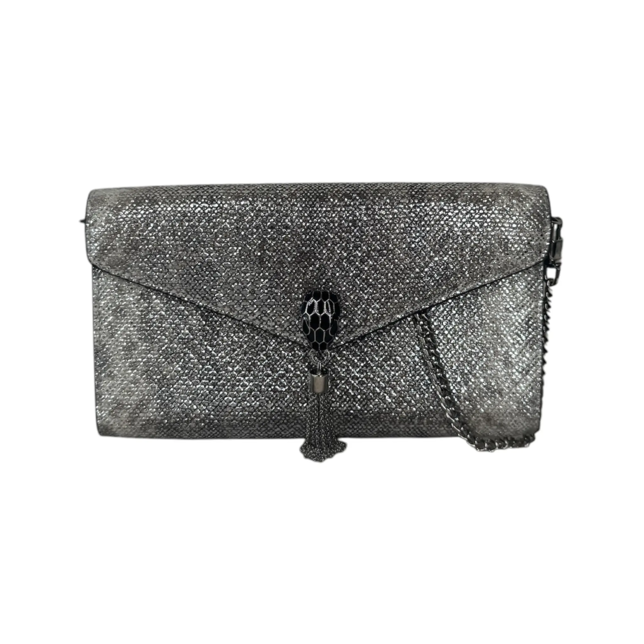 Pre-owned Bvlgari karung leather top handle Silver Cocktail Handbag