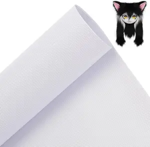 Custom Fursuit Eye Mesh 39X11.8Inch White PVC Plastic Net 0.2Mm Thick Waterproof Printable Mesh for Furries Cosplay Props Fursuits Craft Making Hole 0.5Mm All Seasons