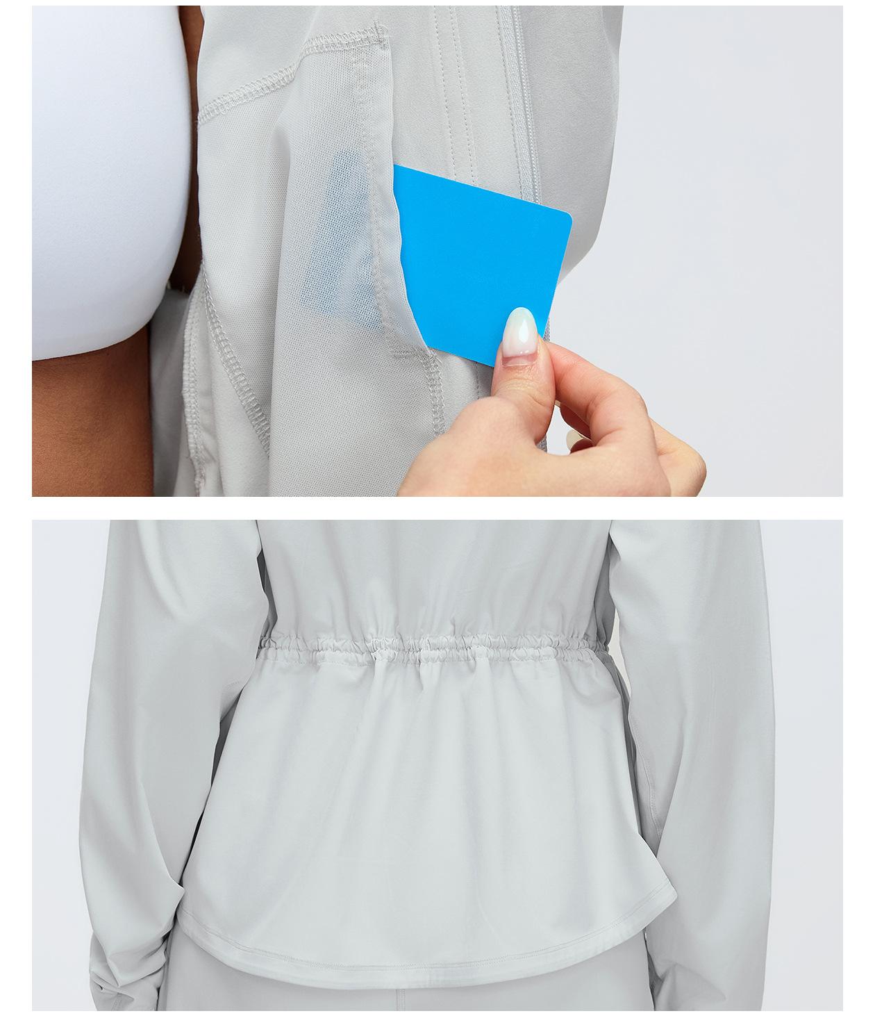 New Drawstring Waist Stand Collar Jacket, Casual Loose Versatile Coat for Yoga & Fitness