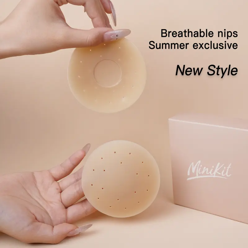Minikit Adhesive Nipple Covers,Reusable Silicone nips waterproof invisible pasties,Comfortable for Strapless,Seamless Outfits bras Womenswear Bra