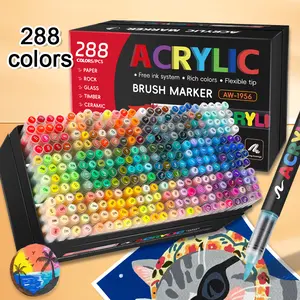 288 Color Acrylic Paint Brush Tip Markers Set, Ideal for DIY Crafts, Calligraphy, Journaling, Coloring, Painting, Art Projects, Perfect Gift