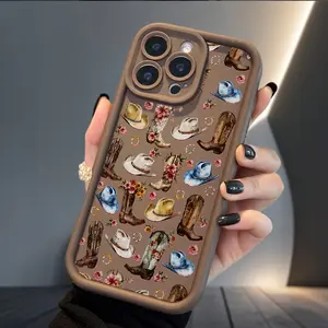 Cowboy Boot Collection Case Compatible with iPhone 17 Air 16 16e 15 14 13 12 11 Pro Max Plus X XSTPU Silicone Camera Protective Rugged Cellphone Cover for