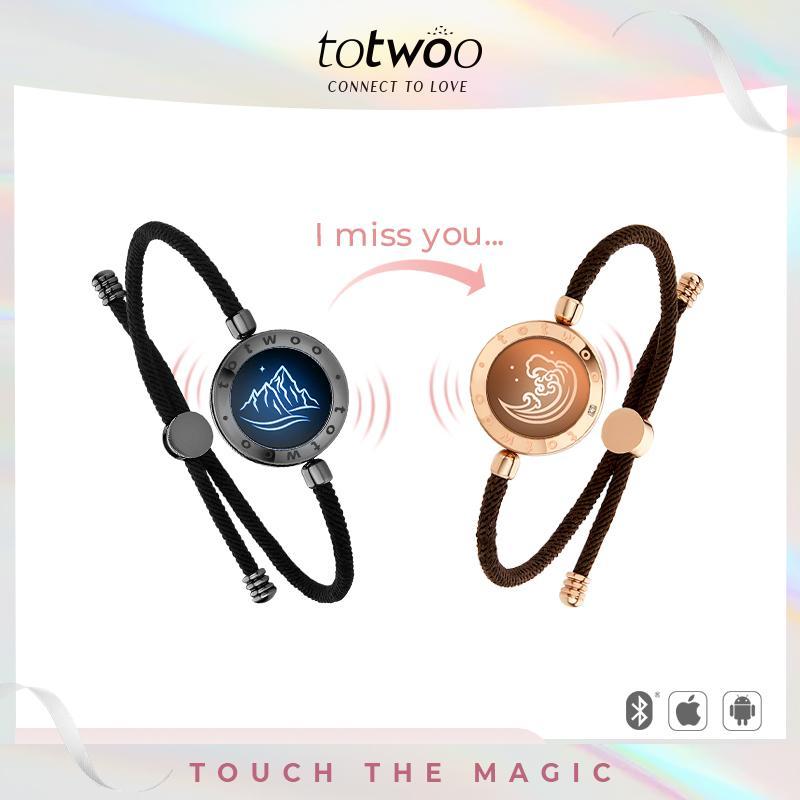 【emotional smart jewelry】totwoo Mountain&Sea  Long Distance Touch Bracelets  Functional Love Connect Gift For Boyfriend or Girlfriend or your Family