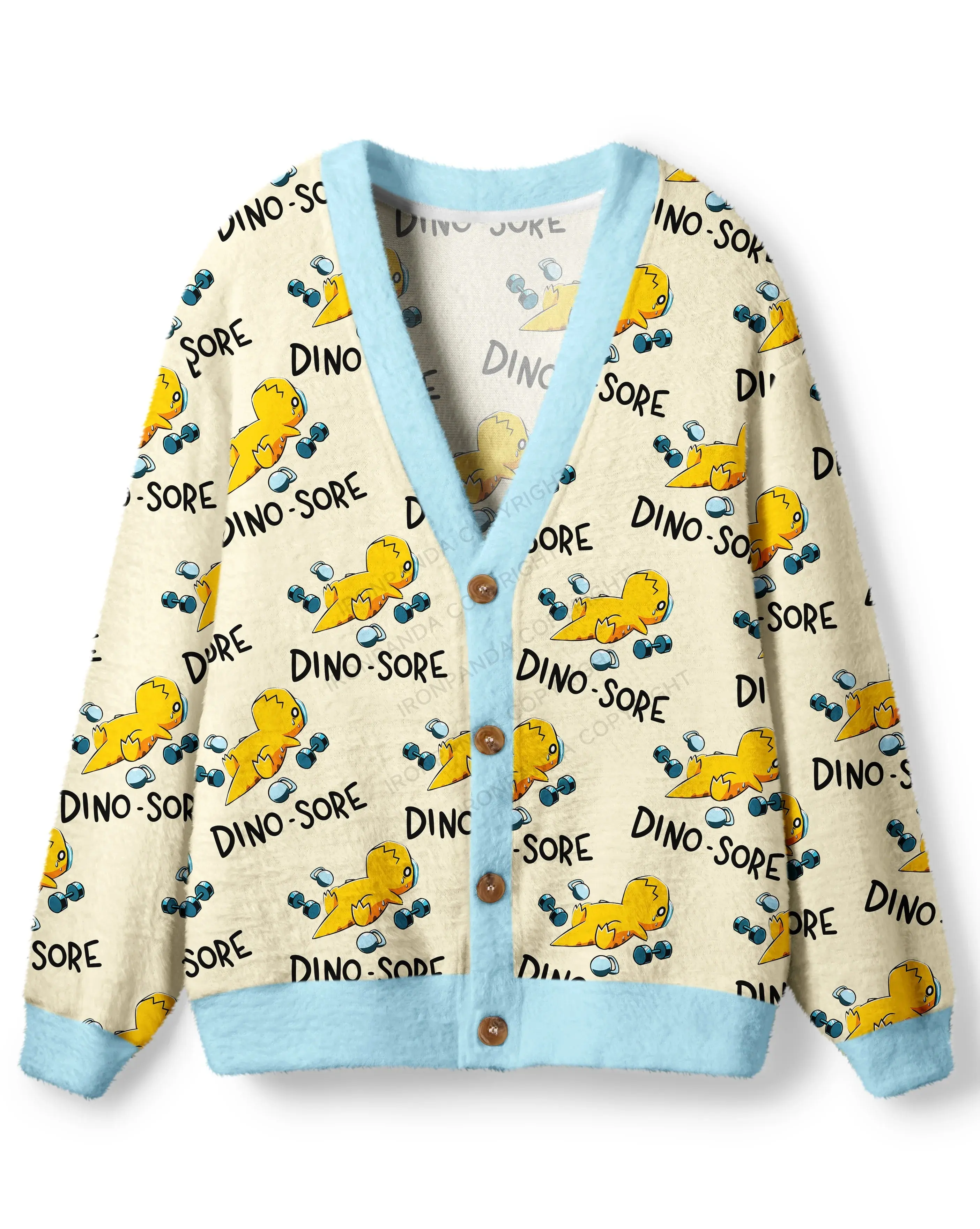 Funny Dino Ugly Cardigan Sweater