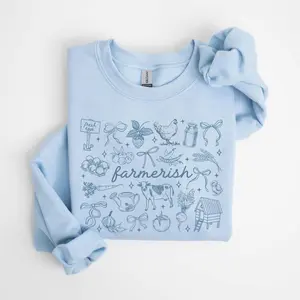 Farmerish Sweatshirt / Short Sleeve T-SHIRT • Coquette Farm TEE  • Funny Farming tshirt• Homestead • Homesteader Shirt • Homesteading • Chicken Cow Lover Womenswear Hoodie Medium Oversized